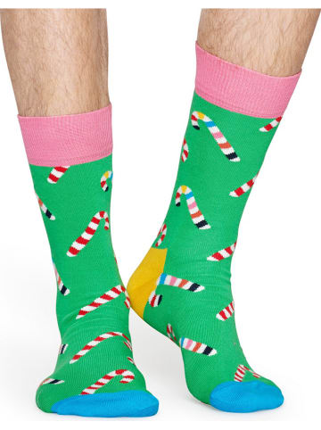 Happy Socks 2-delige set: sokken "Candy Cane" groen/meerkleurig