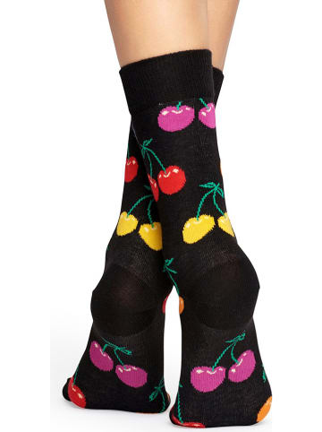 Happy Socks Skarpety "Cherry" w kolorze czarnym ze wzorem