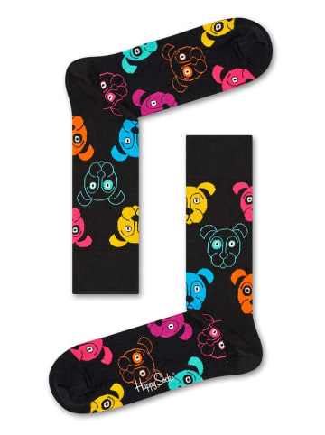 Happy Socks Skarpety "Dog" w kolorze czarnym ze wzorem