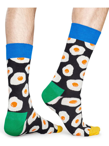 Happy Socks Skarpety (2 pary) "Sunny Side Up" w kolorze czarnym ze wzorem