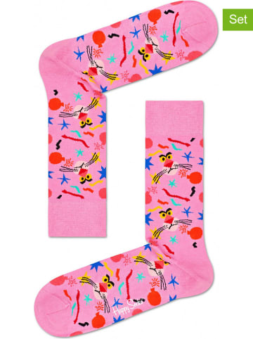 Happy Socks 2-delige set: sokken "Pink Panther Bomb Voyage" lichtroze/meerkleurig