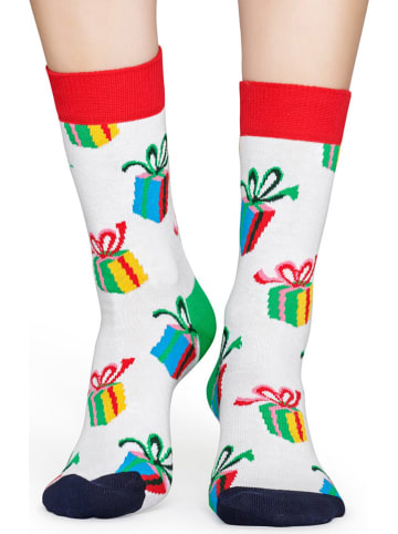 Happy Socks 2-delige set: sokken "Present" wit/meerkleurig