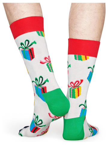 Happy Socks 2er-Set: Socken "Present" in Weiß/ Bunt