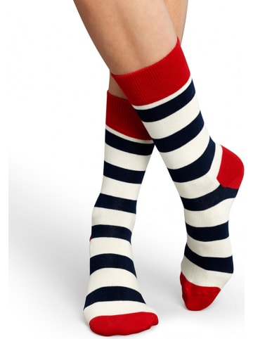 Happy Socks 2-delige set: sokken "Stripes" wit/rood/zwart