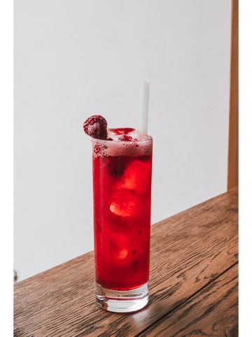 Vialli Design 6er-Set: Trinkhalme in Weiß mit Bürste - (H)20 cm