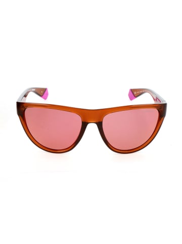 Polaroid Damskie okulary przeciwsłoneczne w kolorze jasnobrązowo-jasnoróżowym