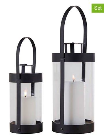 House Nordic 2-delige set: lantaarns zwart