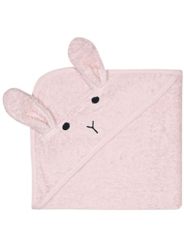 Kindsgut Ręcznik "Rabbit" w kolorze jasnoróżowym z kapturem - 76 x 76 cm