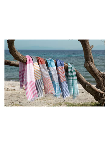 Towel to Go Strandtuch "Towel To Go" in Türkis/ Grün - (L)180 x (B)100 cm