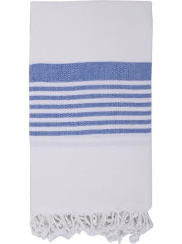 Towel to Go Strandtuch "Towel to Go - Madagaskar" in Weiß/ Blau - (L)180 x (B)100 cm