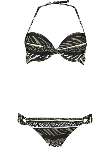Bruno Banani Bikini w kolorze oliwkowo-czarnym