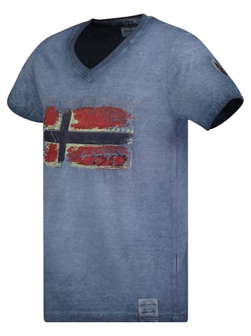 Geographical Norway Koszulka "Joasis" w kolorze granatowym