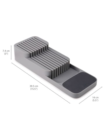 JosephJoseph Messerordnungshelfer "DrawerStore" in Grau - (B)39,5 x (H)7,5 x (T)14 cm