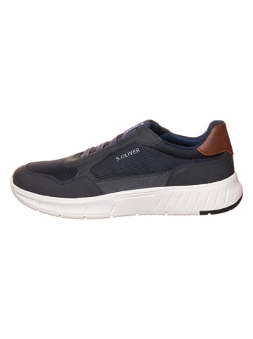 S. Oliver Leder-Slipper in Dunkelblau