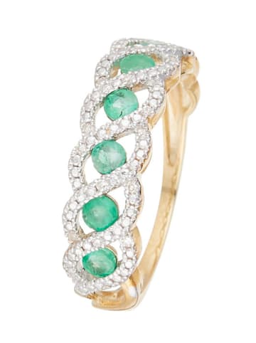 DIAMOND & CO Gouden ring "Green tarlac" met diamanten