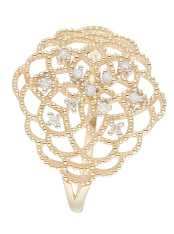 DIAMOND & CO Gouden ring "Dentelle" met diamanten