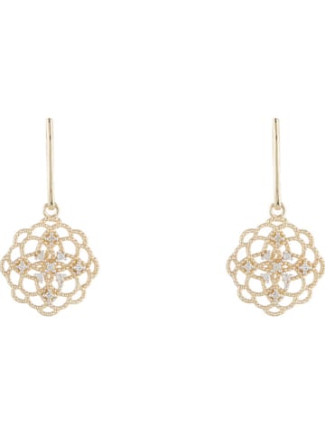 CARATELLI Gouden oorhangers "Dentelles" met diamanten