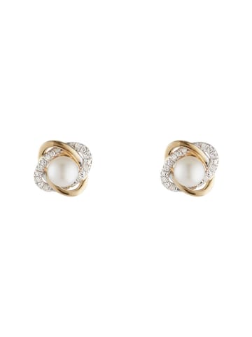 DIAMOND & CO Gold-Ohrstecker "Mitsa" mit Diamanten und Perlen