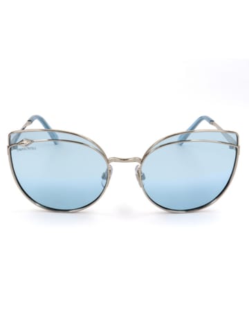 Swarovski Damen-Sonnenbrille in Silber/ Hellblau