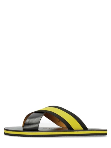 MELVIN & HAMILTON Skórzane klapki w kolorze żółto-czarnym