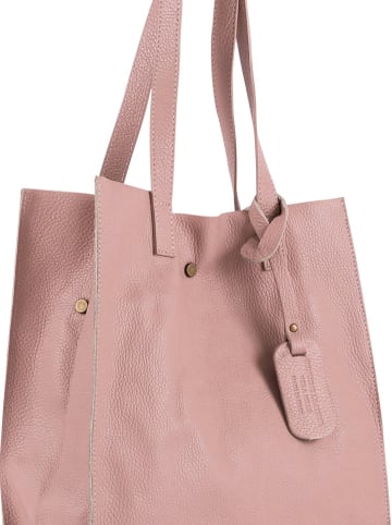 Leder-Schultertasche in Rosa - (B)34 x (H)28 x (T)12 cm