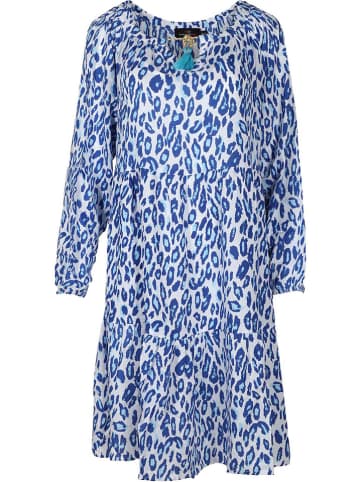 Jurk "Tara" wit/blauw