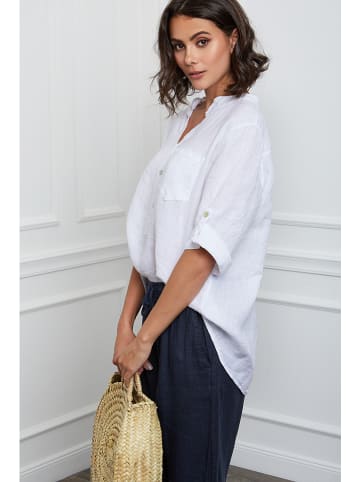 Leinen-Bluse "Helly" in Weiß