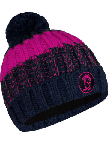 Muts "Troll" donkerblauw/roze