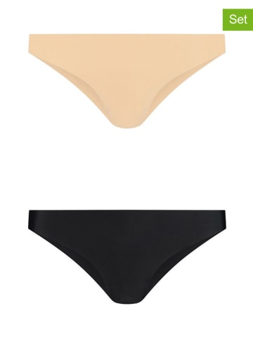 2er-Set: Slips in Beige/ Schwarz