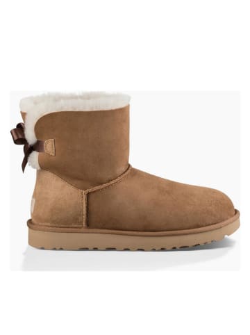 Lammfell-Winterboots "Mini Bailey Bow II" in Camel