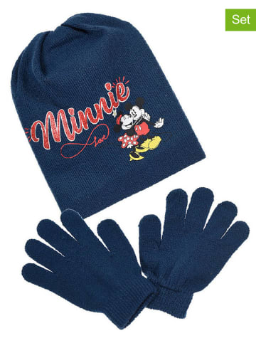 2tlg. Winteraccessoires-Set "Minnie Mouse" in Dunkelblau