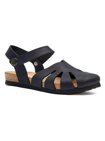 Leder-Sandalen in Schwarz