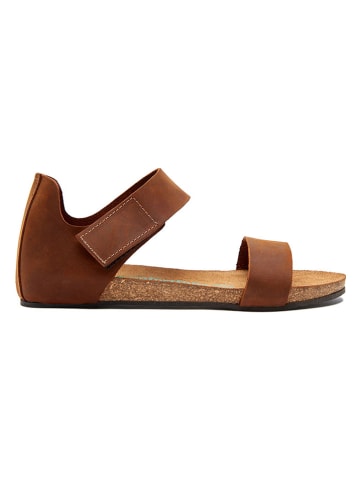 Leder-Sandalen in Braun