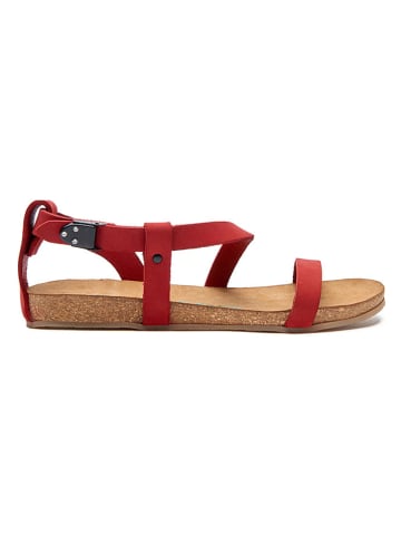 Leder-Sandalen in Rot