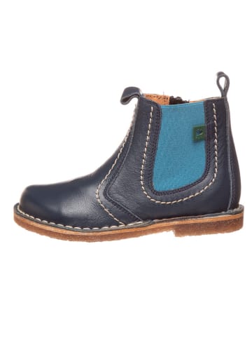 Leren chelseaboots donkerblauw