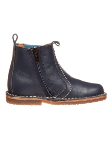 Leren chelseaboots donkerblauw