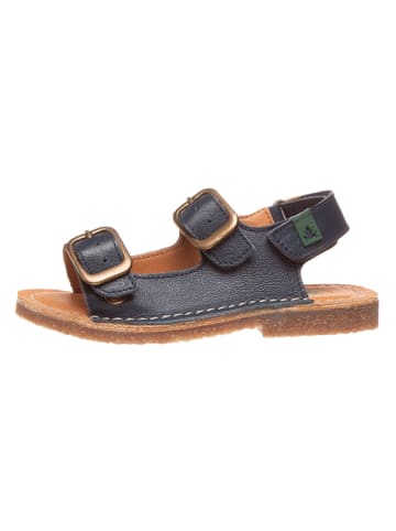 Leder-Sandalen in Dunkelblau