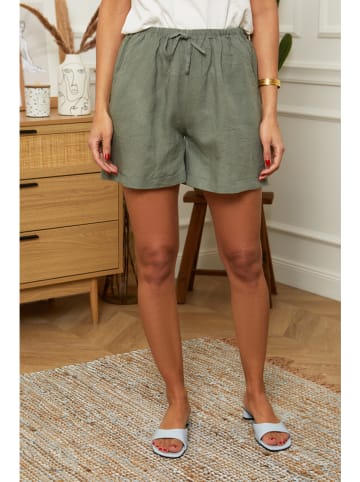 Linnen short kaki