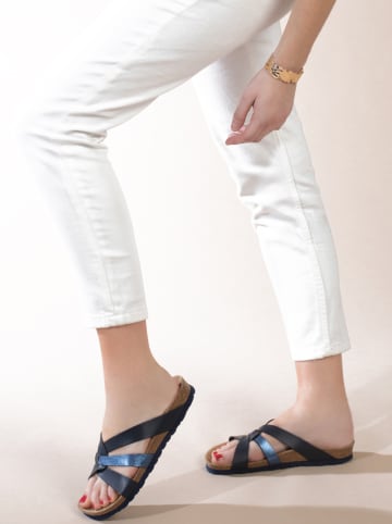 Slippers "Albury" zwart/blauw