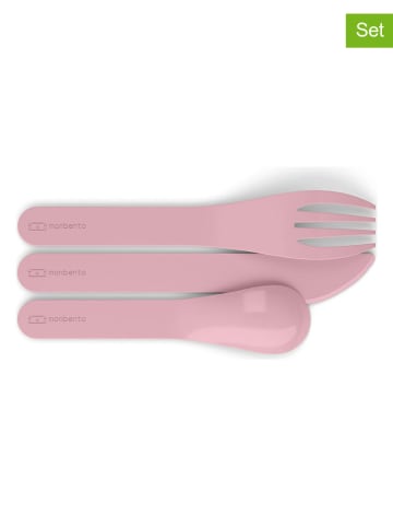 Sztućce podróżne "Pocket" w kolorze różowym - (S)14,7 x (W)1,6 x (G)4,7 cm