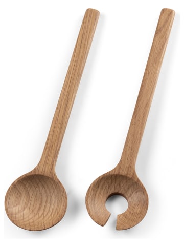 Salatbesteck in Eiche - (L)24 cm