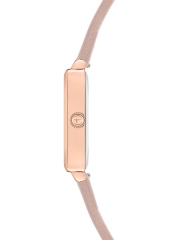 Kwartshorloge lichtroze/roségoudkleurig/wit