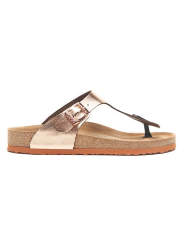 Leder-Zehentrenner in Rosegold