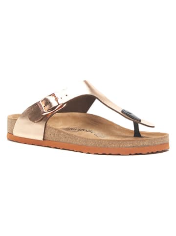 Leder-Zehentrenner in Rosegold