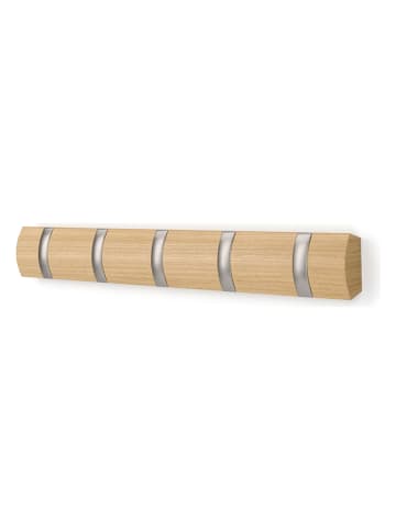 Garderobenleiste "Flip 5" in Hellbraun - (B)51 x (H)6 x (T)3 cm