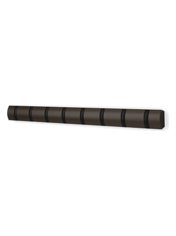 Garderobenleiste "Flip 8" in Braun - (B)81 x (H)6 x (T)3 cm