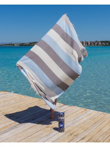 Strandtuch "Towel To Go - Palermo" in Blau/ Schwarz - (L)180 x (B)100 cm