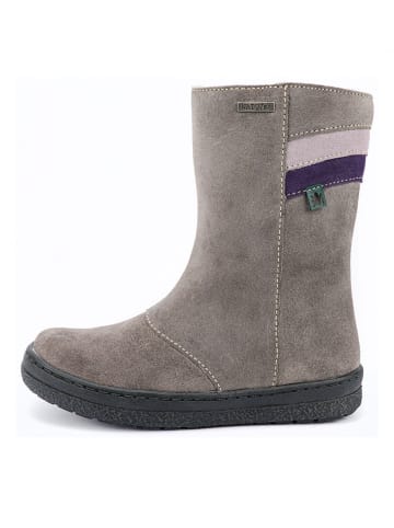 Leder-Winterstiefel in Grau