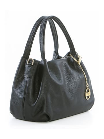 Leder-Henkeltasche "Maggiore" in Schwarz - (B)28 x (H)20 x (T)12 cm