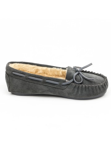 Leder-Mokassins "Tauriel" in Grau